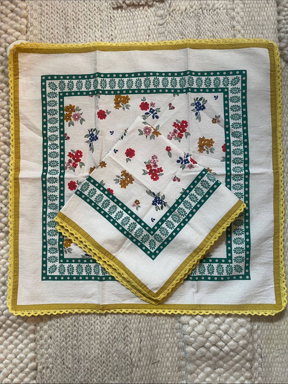 Set of 2 Floral Linen Napkins from Anthropologie